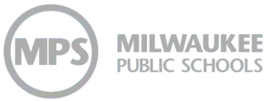 Logo for Milwaukee Public Schools, featuring 'MPS' in a circle and the full text name.